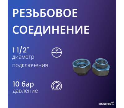 Резьбовое быстроразъемное соединение Grundfos G 1 1/2 х Rp 1 Ms (2 шт)